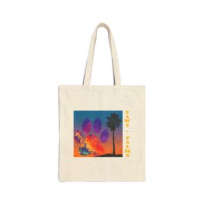 Tote Bag — Retro Sunset Desert Palm Paw Print Tote ("Paws & Palms")